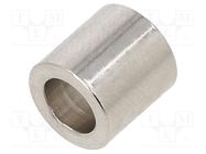 Spacer sleeve; 10mm; cylindrical; brass; nickel; Out.diam: 10mm 