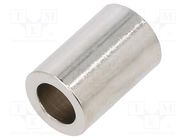 Spacer sleeve; 15mm; cylindrical; brass; nickel; Out.diam: 10mm 