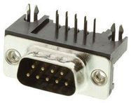 D-SUB CONN, PLUG, 9POS, THROUGH HOLE