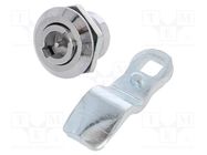 Lock; cast zinc; 10mm; Kind of insert bolt: double-bit insert ELESA+GANTER