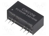 Converter: DC/DC; 5/6W; Uin: 9÷36V; Uout: 15VDC; Uout2: -15VDC; SIP8 CINCON