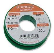 SOLDER WIRE, LEAD FREE, 1.0MM, 100G