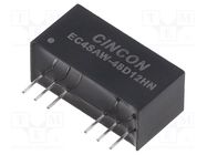 Converter: DC/DC; 5/6W; Uin: 18÷75V; Uout: 12VDC; Uout2: -12VDC; SIP8 CINCON