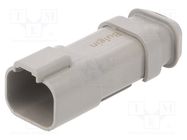 Connector: wire-wire; plug; male; PX0; for cable; PIN: 4; grey; IP68 