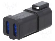 Connector: wire-wire; plug; male; PX0; for cable; PIN: 6; black; IP68 