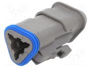 Connector: wire-wire; plug; female; PX0; for cable; PIN: 3; grey BULGIN