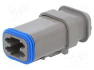 Connector: wire-wire; plug; female; PX0; for cable; PIN: 4; grey BULGIN