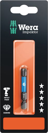 840/4 IMP DC Impaktor bits SB, 1 x 6.0x50, Wera