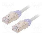 Patch cord; F/UTP,TX6A-28™; 6a; wire; Cu; LSZH; grey; 1m; 28AWG PANDUIT