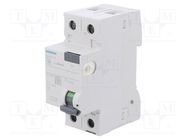 RCD breaker; Inom: 16A; Ires: 30mA; Poles: 1+N; 230/400VAC; IP20 SIEMENS