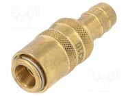 Quick connection coupling; straight; max.10bar; brass; Seal: FPM PNEUMAT