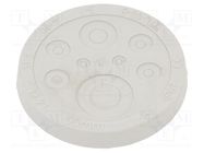 Multigate grommet; Ømount.hole: 50mm; light grey; Holes no: 8 HT HI TECH POLYMERS