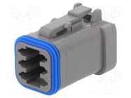 Connector: wire-wire; plug; female; PX0; for cable; PIN: 6; grey BULGIN