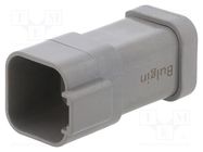 Connector: wire-wire; plug; male; PX0; for cable; PIN: 6; grey; IP68 BULGIN