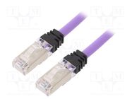 Patch cord; S/FTP,TX6A™ 10Gig; 6a; stranded; Cu; LSZH; violet; 0.5m PANDUIT