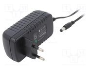 Power supply: switching; mains,plug; 24VDC; 1A; 24W; Plug: EU; black POS