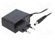 Power supply: switching; mains,plug; 12VDC; 1A; 12W; Plug: EU; black POS