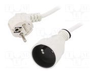 Extension lead; 3x1.5mm2; Sockets: 1; PVC; white; 1.5m; 16A JONEX