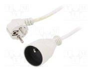 Extension lead; 3x1.5mm2; Sockets: 1; PVC; white; 3m; 16A JONEX