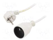 Extension lead; 3x1.5mm2; Sockets: 1; PVC; white; 3m; 16A JONEX