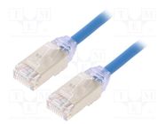 Patch cord; F/UTP,TX6A-28™; 6a; wire; Cu; LSZH; blue; 1m; 28AWG PANDUIT