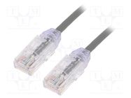 Patch cord; TX6-28™,U/UTP; 6; stranded; Cu; LSZH; grey; 3m; 28AWG PANDUIT