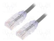 Patch cord; TX6A-28™,U/UTP; 6a; wire; Cu; LSZH; grey; 2m; 28AWG PANDUIT