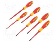 Kit: screwdrivers; insulated,slim; 1kVAC; Phillips,slot; 6pcs. 