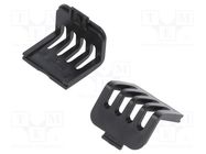 Stopper; ABS; black; vented; 10pcs. 