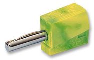 PLUG, 4MM, CAGE CLAMP, GREEN/YELLOW