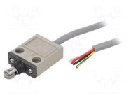 Limit switch; plunger with metal roller Ø12mm; SPDT; cables; 5m OMRON