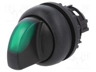 Switch: rotary; 22mm; Stabl.pos: 2; green; M22-FLED,M22-LED; IP67 EATON ELECTRIC