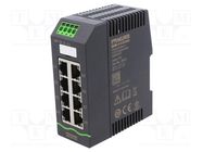 Switch Ethernet; unmanaged; Number of ports: 8; 9.5÷31.5VDC; RJ45 