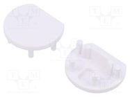 Cap for LED profiles; white; 2pcs; ABS; PEN12 TOPMET