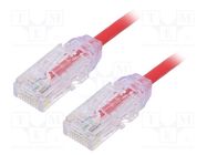 Patch cord; TX6-28™,U/UTP; 6; stranded; Cu; LSZH; red; 1m; 28AWG PANDUIT