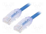 Patch cord; TX6A-28™,U/UTP; 6a; wire; Cu; LSZH; blue; 1m; 28AWG PANDUIT