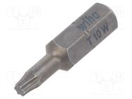 Screwdriver bit; Torx®; TX10; Overall len: 25mm; STANDARD WIHA