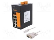 Switch Ethernet; managed; Number of ports: 10; 18÷60VDC; RJ45,SFP 