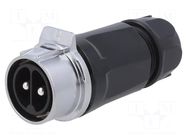 Connector: circular; plug; size 28; 02; male; PIN: 2; 500V; Quicklock LUTRONIC