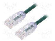 Patch cord; TX6A-28™,U/UTP; 6a; wire; Cu; LSZH; green; 2m; 28AWG PANDUIT