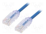 Patch cord; TX6A-28™,U/UTP; 6a; wire; Cu; LSZH; blue; 3m; 28AWG PANDUIT