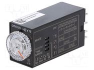 Timer; 0,1min÷10h; DPDT; 250VAC/5A; Usup: 200÷230VAC; socket; PIN: 8 OMRON