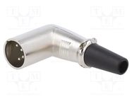 Connector: XLR; plug; male; PIN: 4; angled 90°; for cable; soldering CLIFF