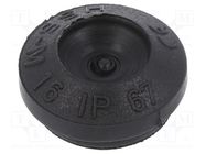 Grommet; Ømount.hole: 16mm; elastomer thermoplastic TPE; black HT HI TECH POLYMERS