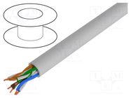 Wire; U/UTP; 4x2x24AWG; 5e; wire; Cu; LSZH; grey; 500m; Øcable: 4.7mm DIGITUS