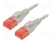 Patch cord; U/UTP; 6; stranded; Cu; LSZH; grey; 0.25m; 26AWG DIGITUS