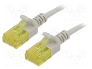 Patch cord; U/UTP; 6a; stranded; Cu; LSZH; grey; 1m; 28AWG DIGITUS