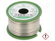 Tin; lead free; Sn99,3Cu0,7; 0.8mm; 0.1kg; reel; 220°C; Flux: SW26 BROQUETAS