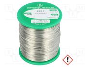 Tin; lead free; Sn97Ag3; 0.5mm; 250g; reel; 221°C; Flux: SW26 