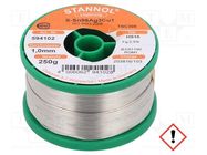 Tin; lead free; Sn96Ag3Cu1; 1mm; 0.25kg; reel; 217÷220°C; Flux: SW26 